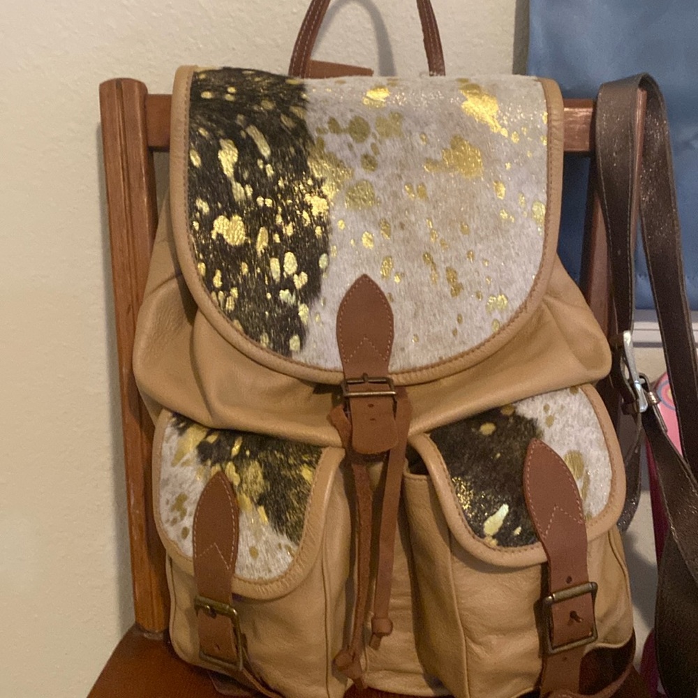 Exotic tri lux leather backpack